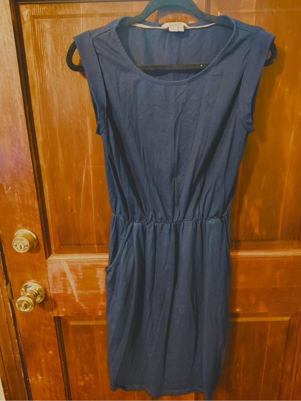 Boden Navy Cap Short Sleeve Midi Dress